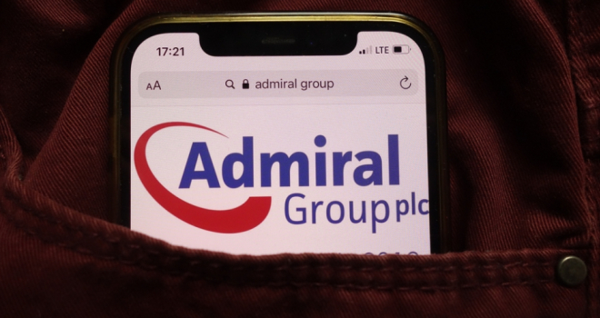 phone with Admiral Group website loaded
